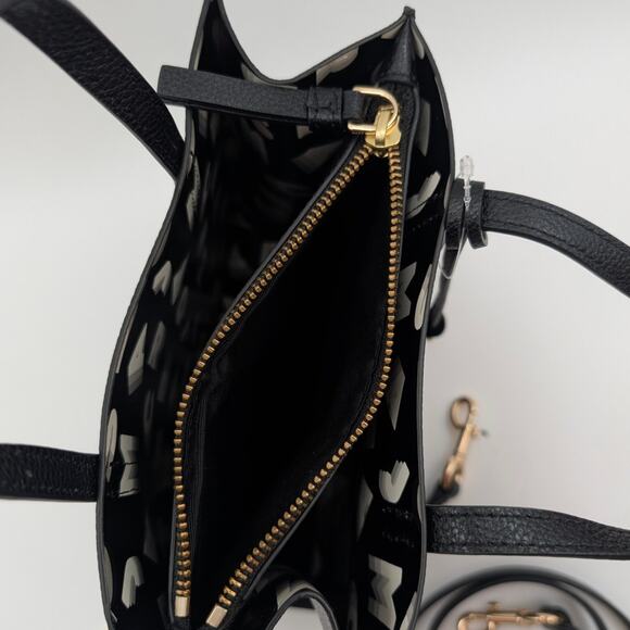 Marc Jacobs Mini Grind Coated Leather Tote Bags Zip Pockets Black M0015685 - Picture 9 of 16